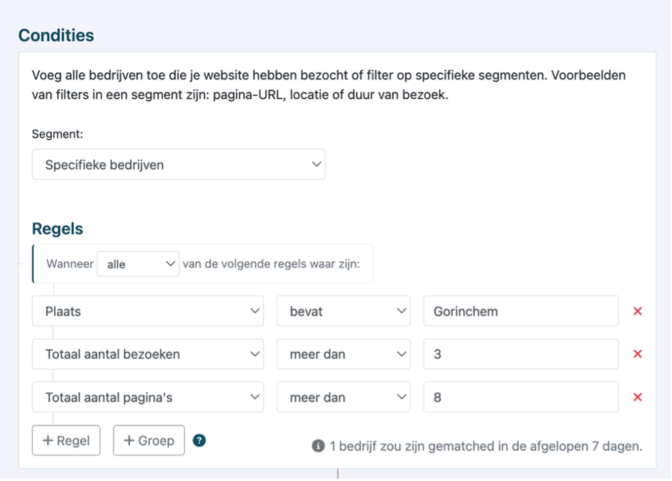 Leadinfo triggers instellen